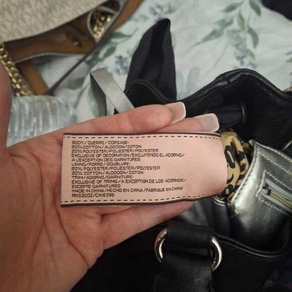 Juicy Couture Black Velour Scottie Dog Rhinestone Daydreamer Tote Y2K with Bow - Picture 9 of 13